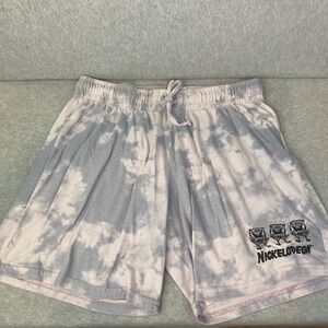 Nickelodeon Pajama Shorts Women's Large Blue Gray Tie Dye Spongebob Pajama EUC